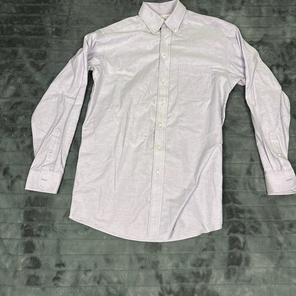 Roundtree & Yorke Gold Label Lavender Oxford Dress Shirt Fitted 15.5 34 7075